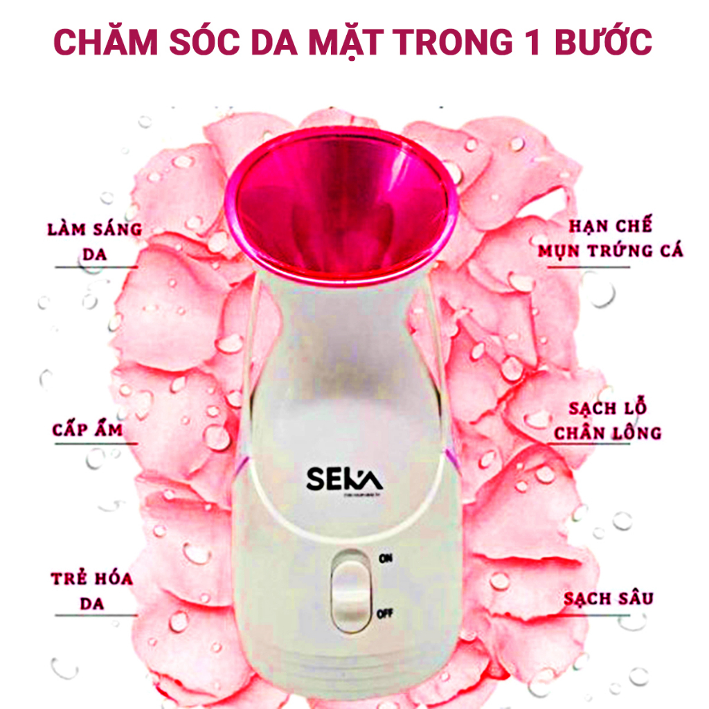 Máy xông hơi mặt SEKA cao cấp công suất 280W dung tích 55ml giữ ẩm làm sạch se khít lỗ chân lông hơi nóng tỏa đều