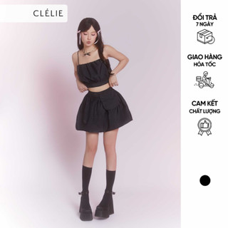  Set áo croptop dù hai dây và chân váy dù dáng bí | LOUISE SET - CLÉLIE 