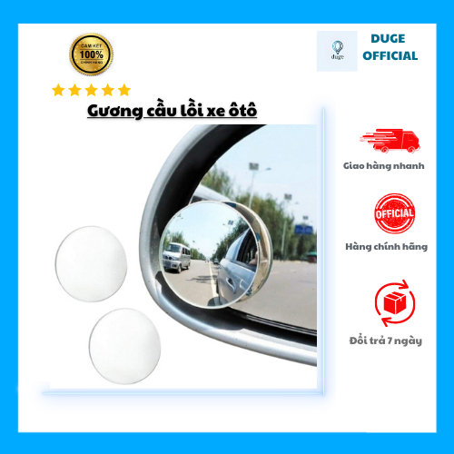 Gương cầu lồi gắn kính chiếu hậu tròn nhỏ chống điểm mù đảo chiều 360 độ Duge chống nước gương cầu lồi gắn xe ô tô