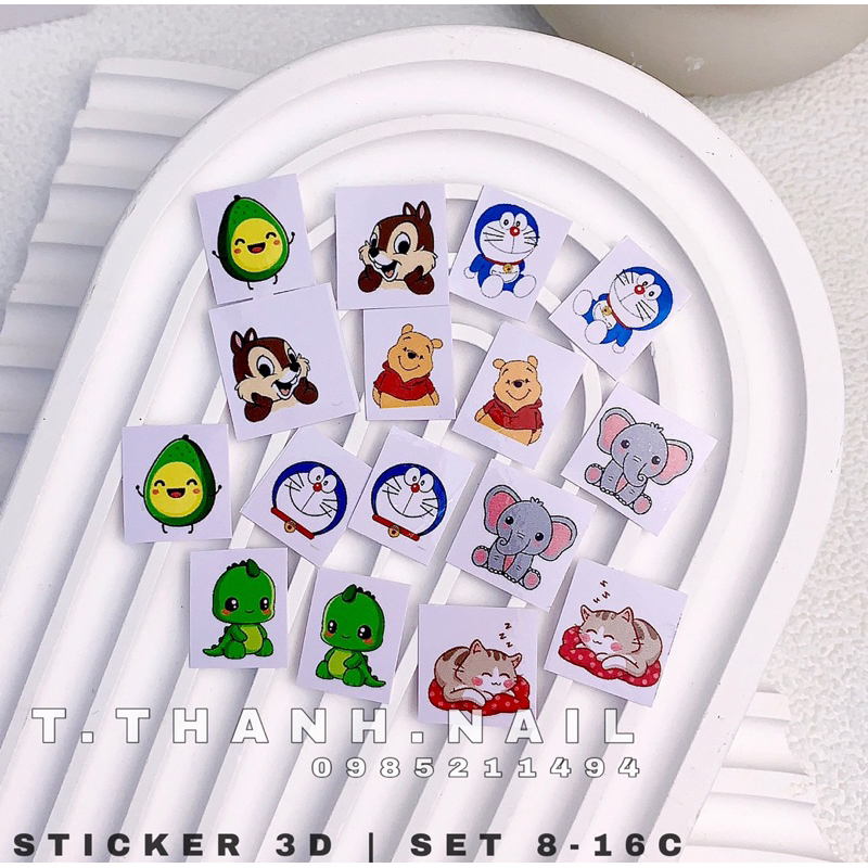 Set Sticker in 3D mẫu mới