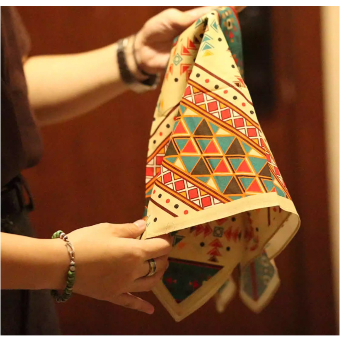 Khăn bandana cotton vintage - Khăn hoa văn thổ cẩm