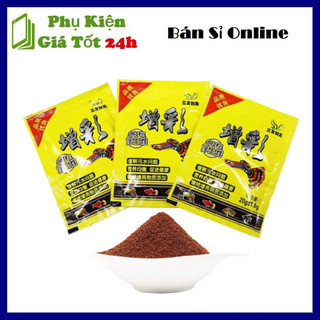 Thức ăn cho cá 7 màu gói vàng 20g, thức ăn cho cá cảnh, cá guppy dạng cám nhuyễn, gói thức ăn cho cá mini chuyên dụng