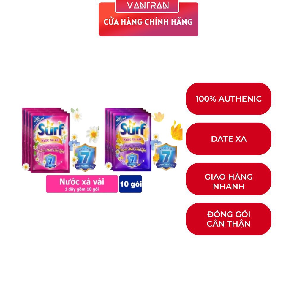 Nước xả vải Surf hương hoa 10 gói×22ml