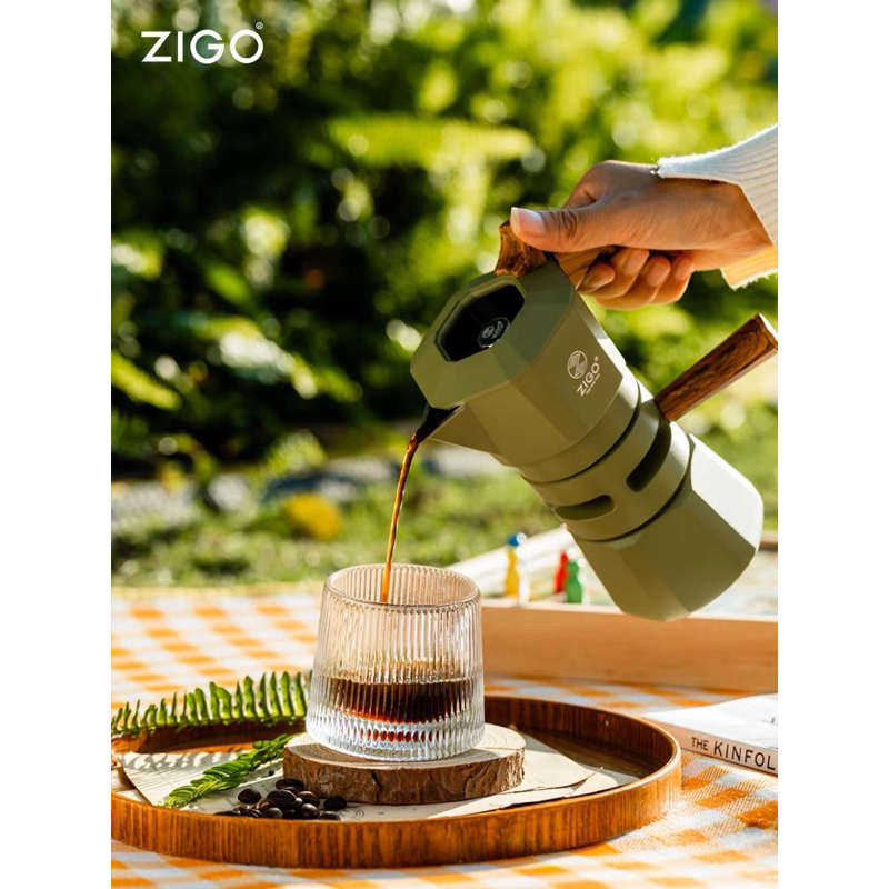 Moka pot camping Ấm pha cafe dã ngoại hãng Zigo