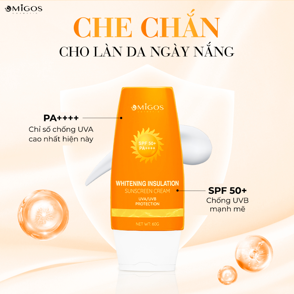 Kem Chống Nắng Omigos, Chống Tia UV Giúp Dưỡng Ẩm và Bổ Sung Nhiều Khoáng Chất Cần Thiết Cho Da, SPF50+ PA++++ 60g/chai