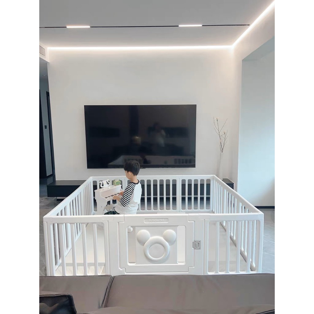 Quây cũi Chồn nâu cho bé kích thước 1m8x2m - kèm thảm và bóng
