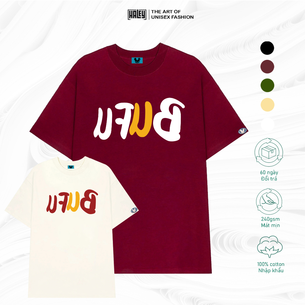 Áo thun lạnh TN260 Nam Nữ Unisex Form Rộng HALEY Vải Cotton Thoáng Mát UFUB Phong cách Basic Ulzzang