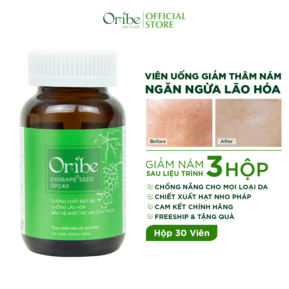 Viên Uống Trắng Da Nhau Thai Cừu Oribe Làm Mờ Thâm Nám Chống Lão Hóa Và Làm Đẹp Da Hộp 30 Viên