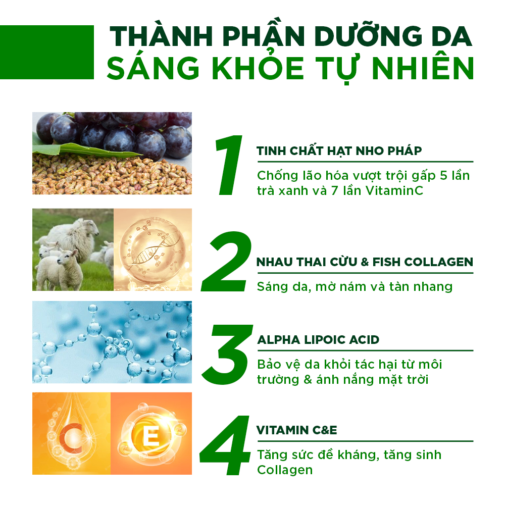 Viên Uống Trắng Da Nhau Thai Cừu Oribe Làm Mờ Thâm Nám Chống Lão Hóa Và Làm Đẹp Da Hộp 30 Viên