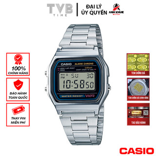 Đồng hồ unisex dây kim loại Casio chính hãng Anh Khuê A158WA-1DF (33mm)