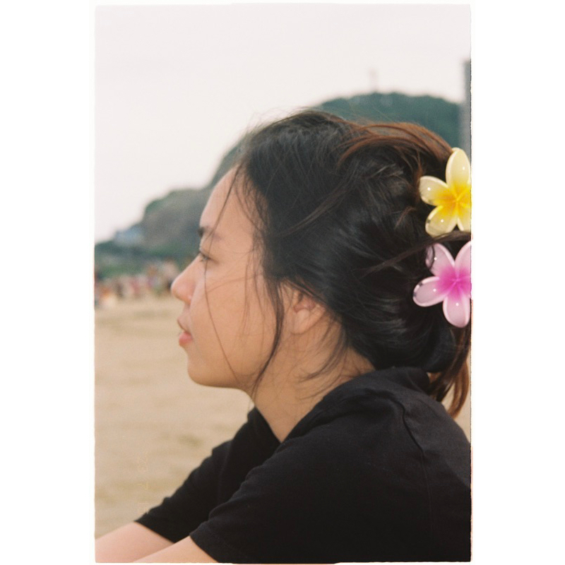 Kẹp tóc hình hoa sứ phong cách Y2K màu sắc gradient năng động mùa hè  - H01