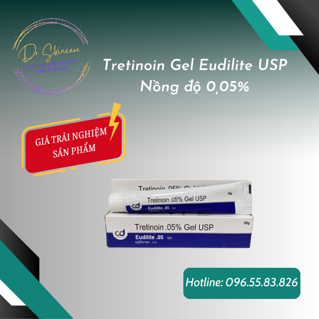 Gel giảm mụn, chống lão hóa - Tretinoin Eudilite gel 20g
