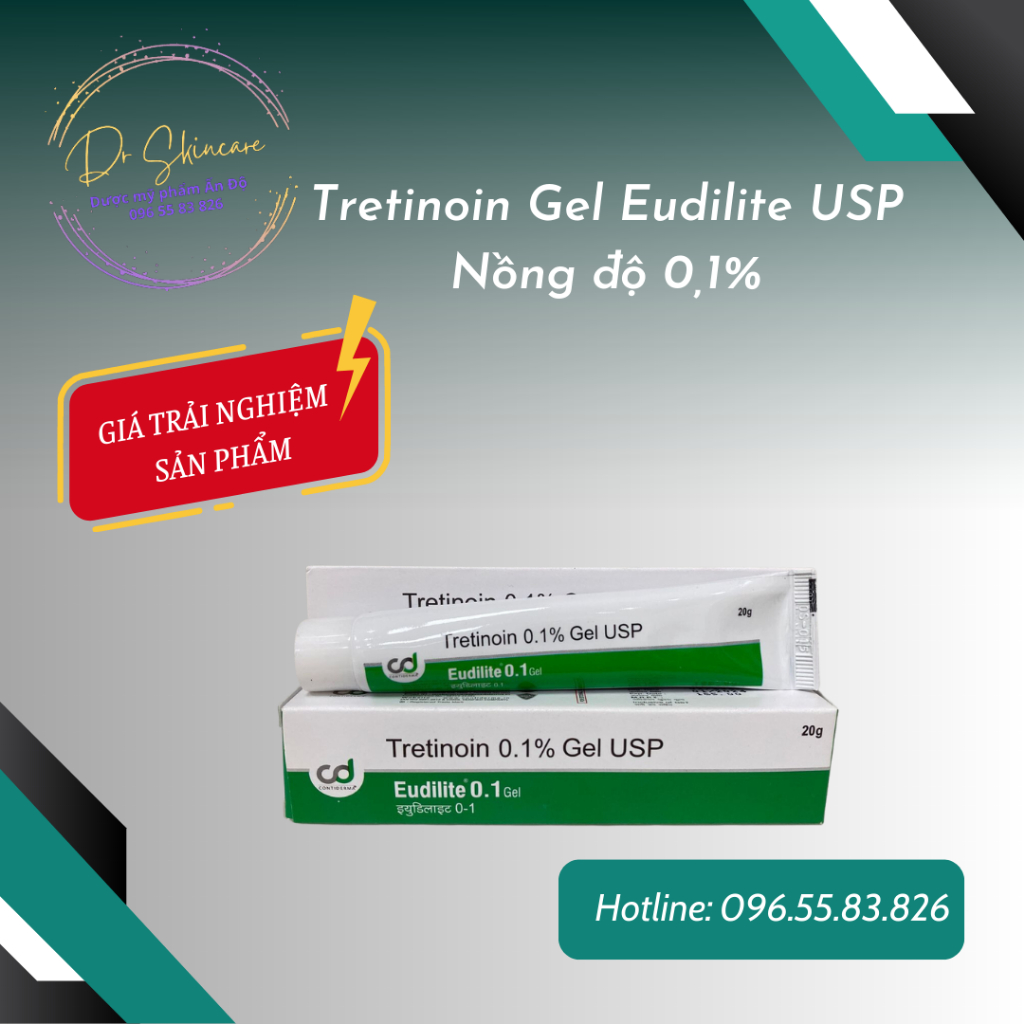 Gel giảm mụn, chống lão hóa - Tretinoin Eudilite gel 20g
