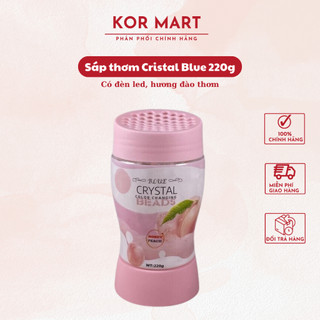 SIÊU HOT Sáp thơm Cristal Blue 220g hương peach có đèn led thành phần tự nhiên, hương thơm ngất ngây