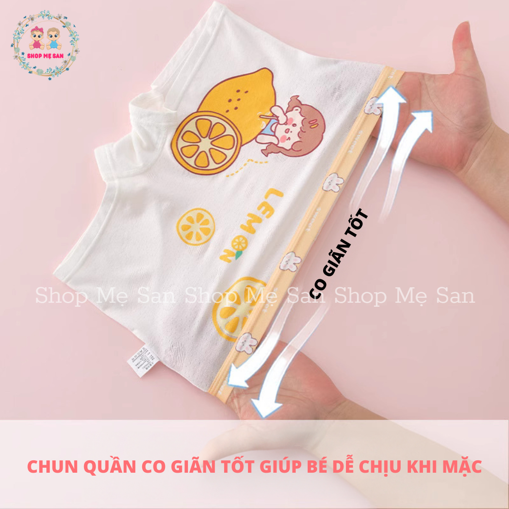 Quần Chip Bé Gái, SET 4 QUẦN Chip Đùi Bé Gái Chất Cotton Cao Cấp, Co Giãn Tốt, Nhiều Hoạ Tiết Dễ Thương