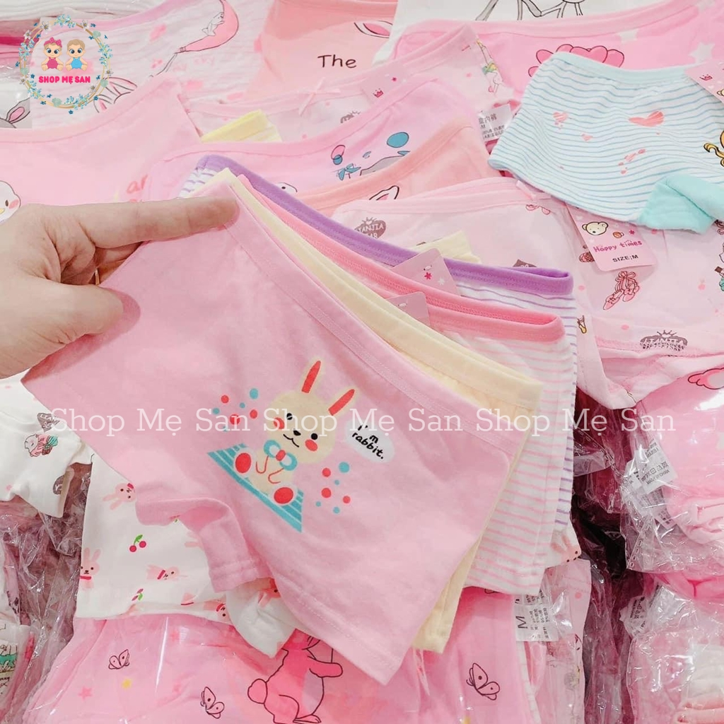 Quần Chip Bé Gái, SET 4 QUẦN Chip Đùi Bé Gái Chất Cotton Cao Cấp, Co Giãn Tốt, Nhiều Hoạ Tiết Dễ Thương
