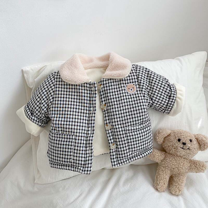 Khoác Kẻ Caro Lót Lông Ấm Cho Bé Trai Bé Gái Hàng QCCC
