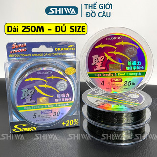 Dây cước câu cá okamoto dài 250m - cước câu cá cơm siêu bền tải cá tốt, dây cước 4 con cá shiwa