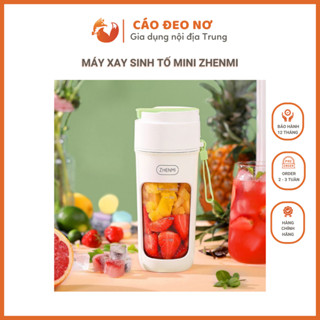 Máy Xay Sinh Tố Mini Cầm Tay Zhenmi Sạc Pin, Xay Được Đá Viên - Cáo Đeo Nơ