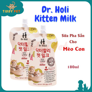 Sữa Tươi Uống Bổ Sung Dinh Dưỡng Dành Cho Mèo Con - Dr Holi Pet Milk Kitten Milk 180ml - Đến từ Hàn Quốc