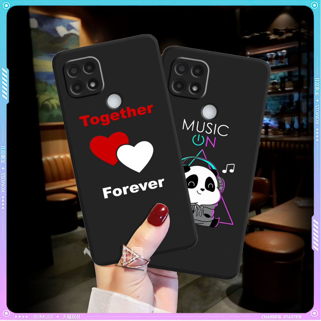 Oppo A15 / A15s Cạnh Vuông Bảo Vệ Cam /Sticker giễ thương