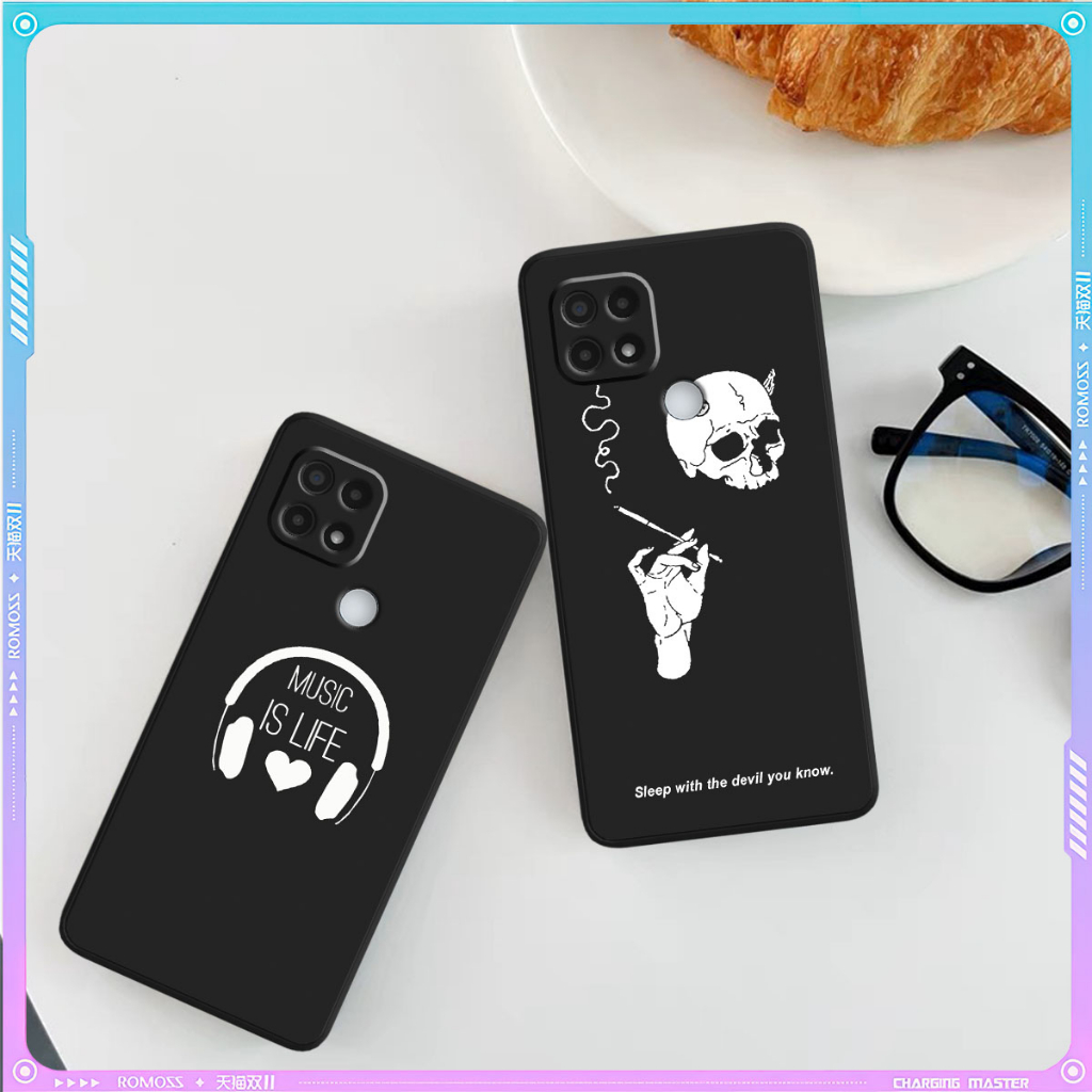 Oppo A15 / A15s Cạnh Vuông Bảo Vệ Cam /Sticker giễ thương