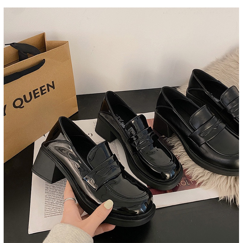 GIÀY LOAFER CAO GÓT DA TRƠN BASIC - JENKA LOAFER