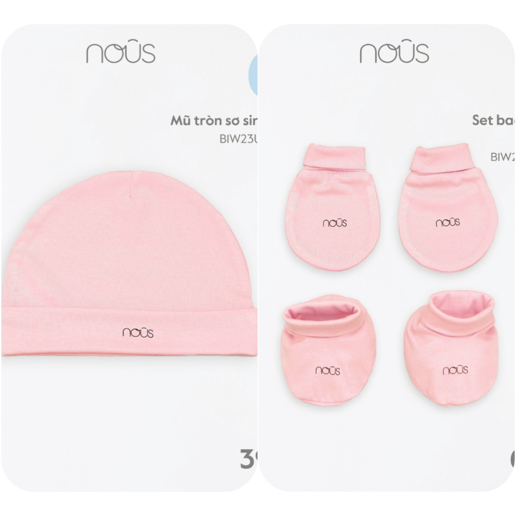 Mũ tay chân NOUS sơ sinh 0-3M