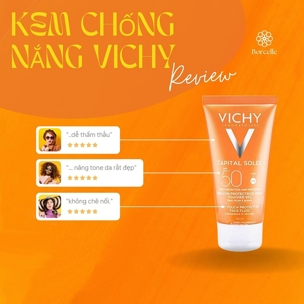 Kem chống nắng Vichy Capital Soleil SPF50 Cream/ Emulsion Toucher Sec Anti 50ml Chính Hãng SHINECOS