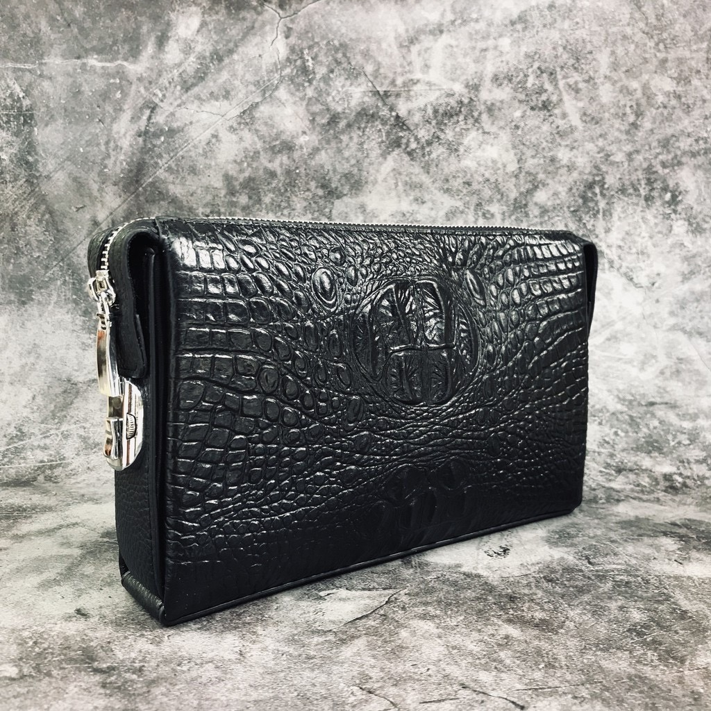 Ví Nam Cầm tay Da Bò Thật San Leather -Ví khoá số Hàng Cao Cấp S303