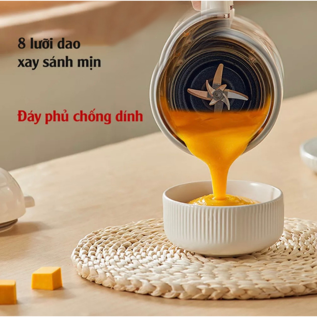 Máy Xay Nấu Làm Sữa Hạt Sinh Tố MiNi Cầm Tay YIDPU Màu Trắng Dung Tích 1L Bảo Hành 12 Tháng