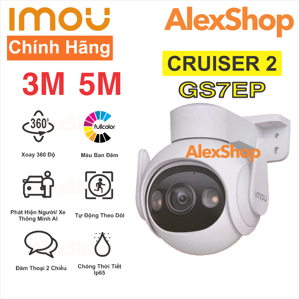 Camera Imou Thông Minh AI Cruiser 2 GS7EP Phân Giải 3M hoặc 5M