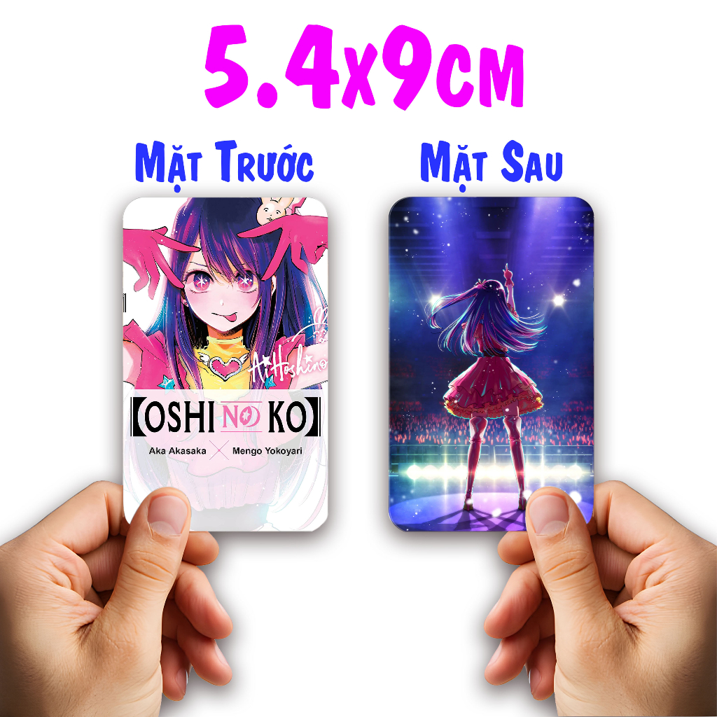 Thẻ Card Bo Góc in 2 mặt Anime Manga Light Novel Oshi no Ko - Giấy Dày Cứng - Có Cán Màng – 2D Tộc Shop