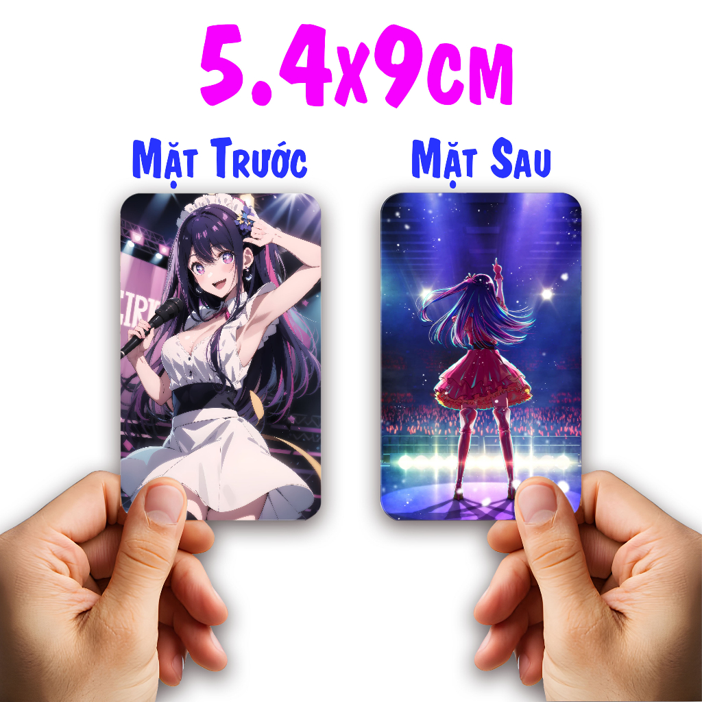 Thẻ Card Bo Góc in 2 mặt Anime Manga Light Novel Oshi no Ko - Giấy Dày Cứng - Có Cán Màng – 2D Tộc Shop