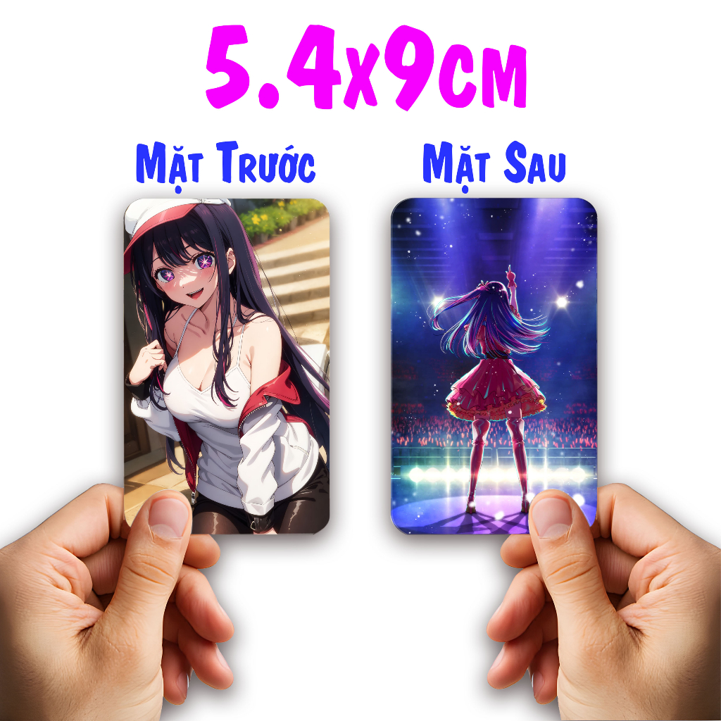 Thẻ Card Bo Góc in 2 mặt Anime Manga Light Novel Oshi no Ko - Giấy Dày Cứng - Có Cán Màng – 2D Tộc Shop