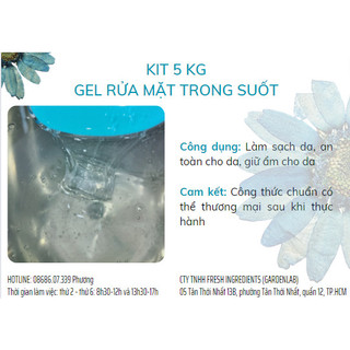 Kit làm 1 kg gel rửa mặt trong suốt không sunfat, không cồn