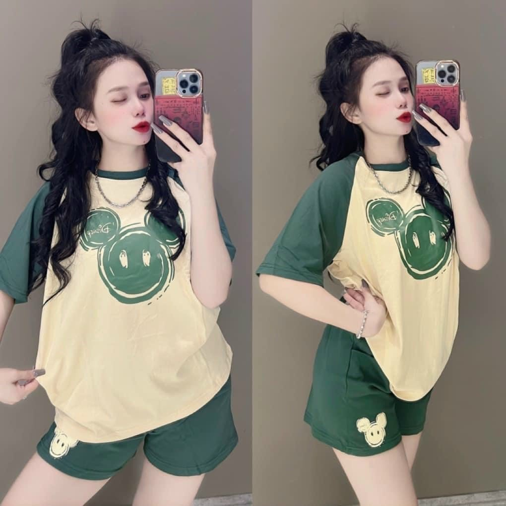 ❤️FREESHIP❤️ Đồ bộ đùi thun cotton co giãn Set đồ bộ nữ mặc nhà cao cấp dễ thương Bigsize từ 45-85kg- B21