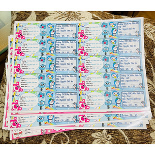 Combo 20 Nhãn vở in ảnh theo yêu cầu , đặt in nhãn vở 20 cái