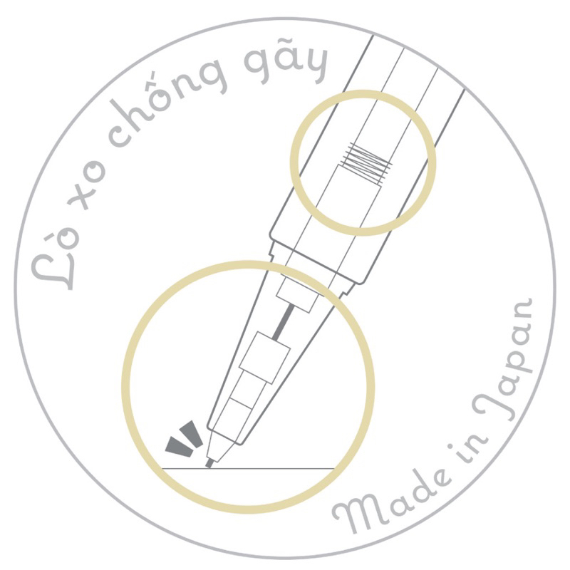 Bút chì kim 0.5mm Campus Cao cấp đệm tay lò xo chống gãy ngòi