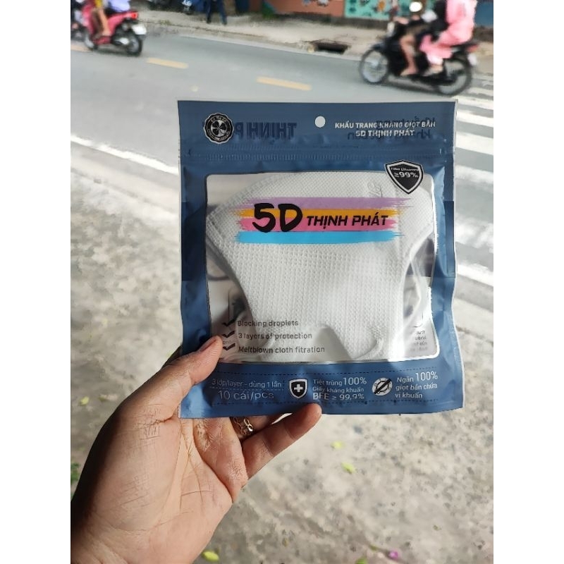 TÚI 10 CÁI KHẨU TRANG5D MASK TRẮNG