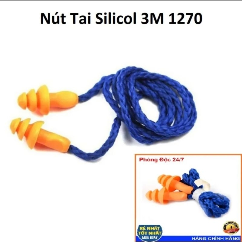 Nút bịt tai chống ồn silicol 3M 1270,chống ồn, cản nước tốt nhất