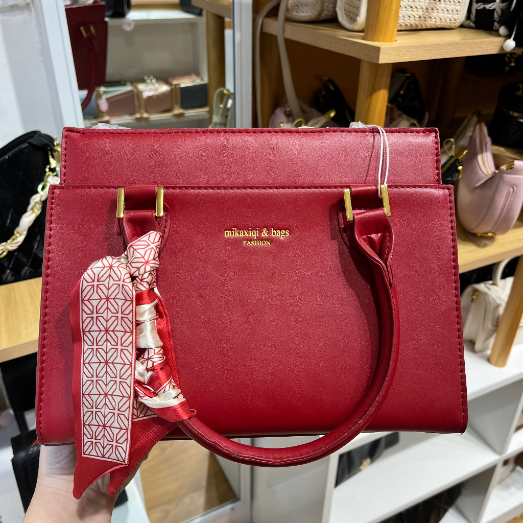 Túi đeo chéo công sở da mịn khăn nơ - Hàng loại 1 - DC552 26x20x11 cm