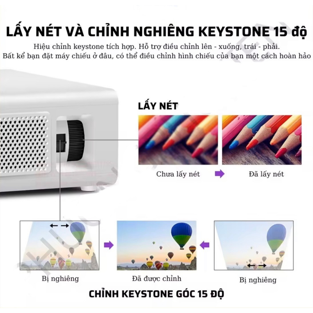 Máy chiếu Aun Akey7 max  , 8000lumens Basic, Full HD, kết nối điện thoại, laptop... Bảo Hành 12 Tháng