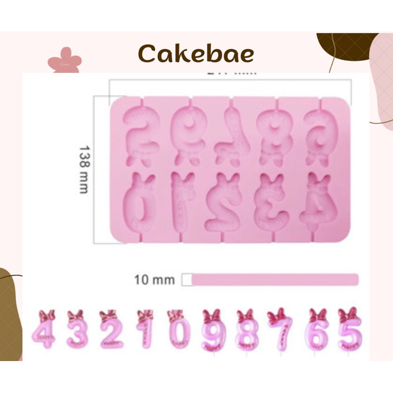 Khuôn số dựng cao 5.5 cm silicone fondant/đất sét