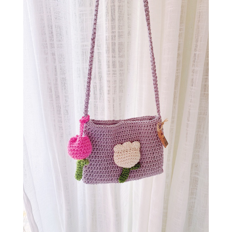 Tui len đeo chéo hoa 🌷🌷🌷 crochet/handmade [vừa đt ko phải ipad]
