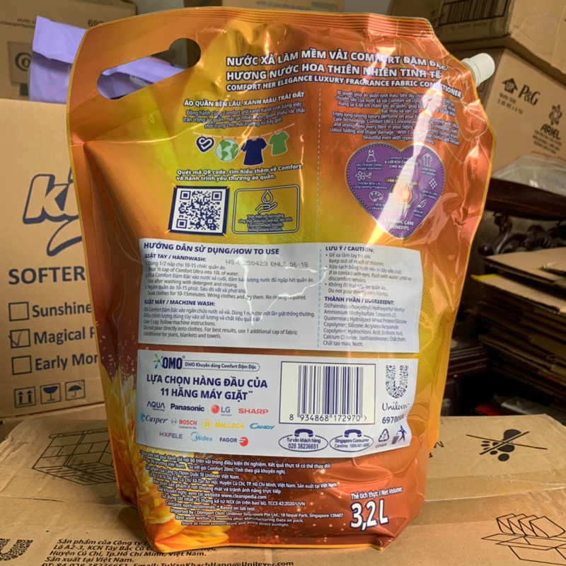 Nước xả vải Comfort hương nước hoa thiên nhiên SOPHIA 3,2L