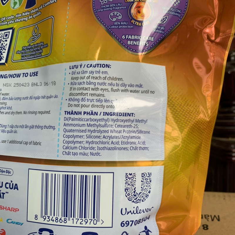 Nước xả vải Comfort hương nước hoa thiên nhiên SOPHIA 3,2L