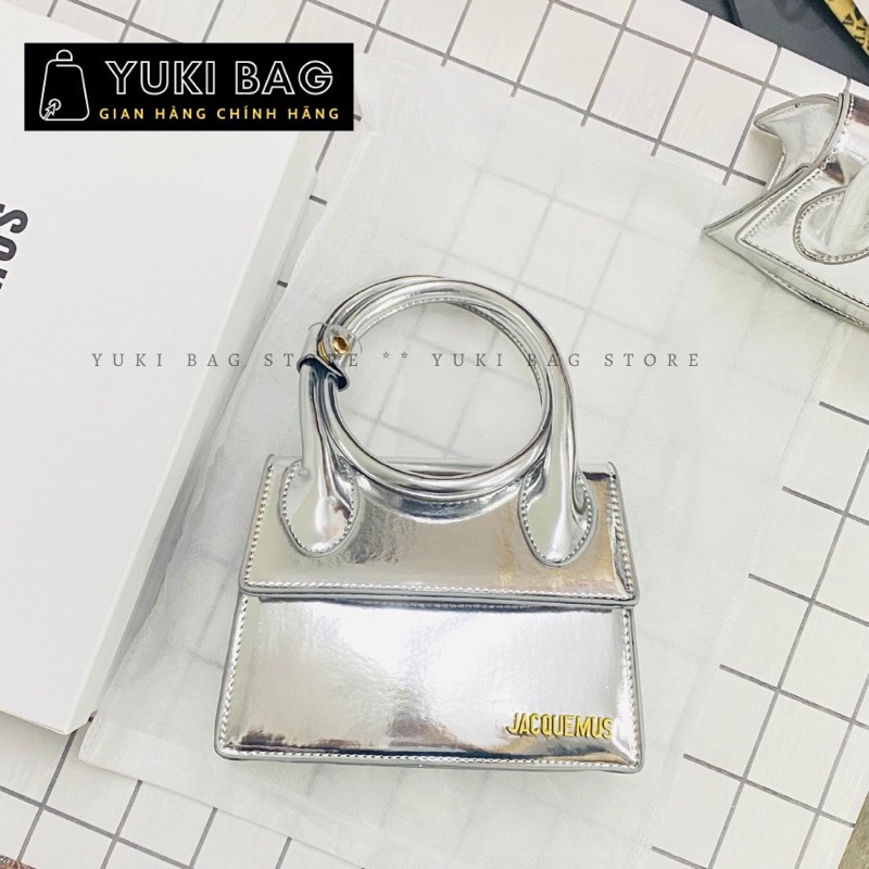 Túi xách nữ Jac cầm tay bạc tráng gương sang chảnh có dây đeo chéo