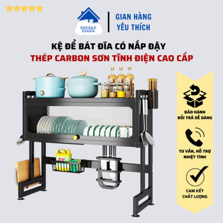 🚛FREESHIP 🆓 Kệ tủ úp chén bát - Kệ chén có nắp đậy úp bát đĩa thông minh đa năng trên bồn rửa