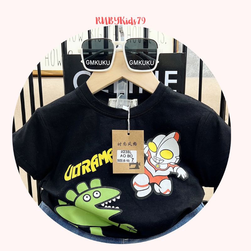 Quần jean cho bé trai kèm áo thun cho bé trai họa tiết dễ thương - rubykids